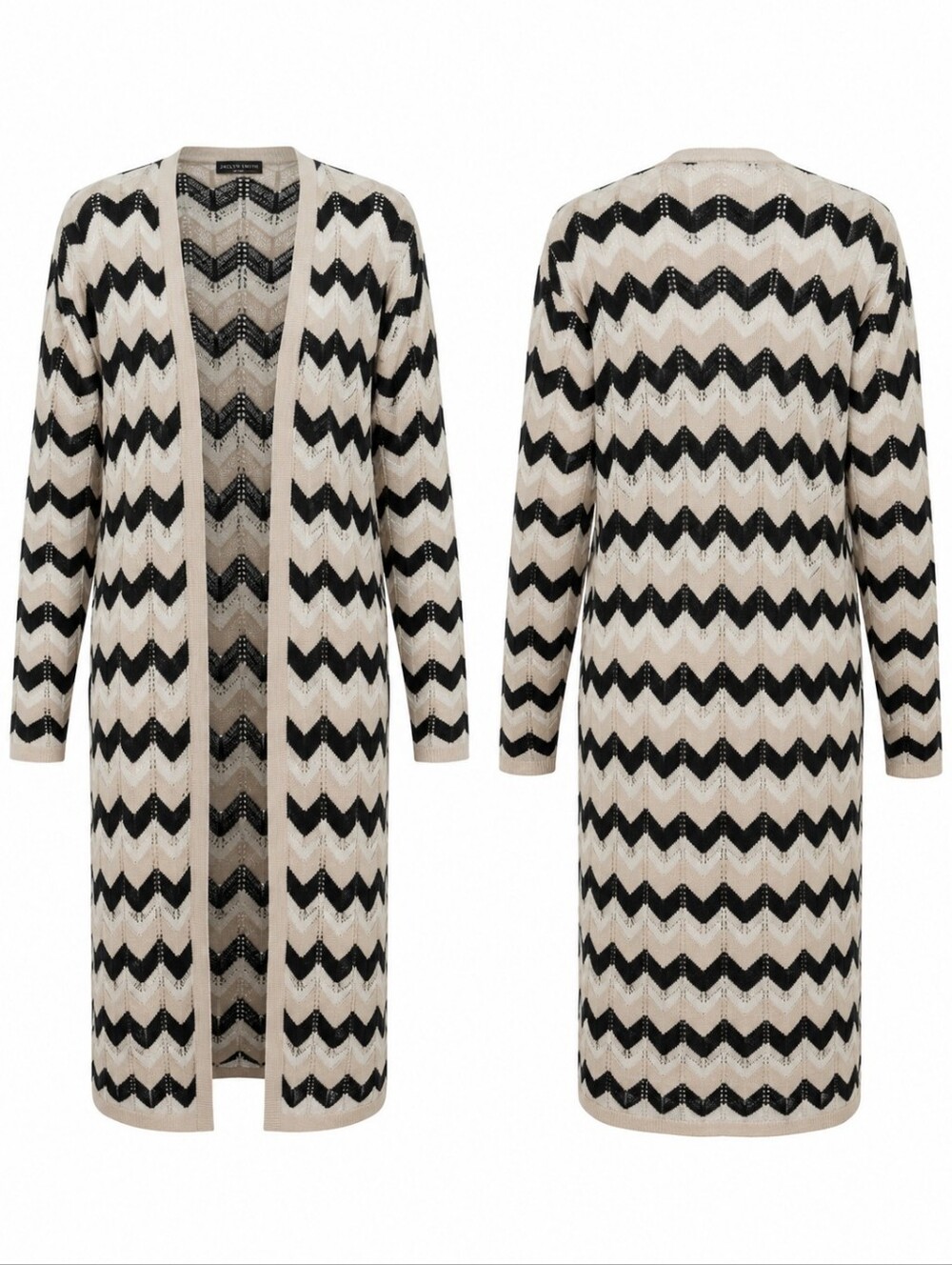 Jaclyn Smith Pointelle Striped Duster Cardigan Sweater | Size Large | Like New | - Picture 5 of 8
